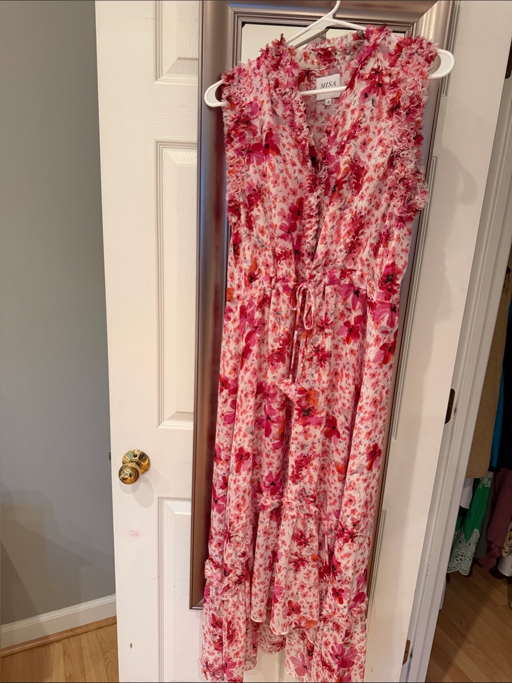 Misa Los Angeles Pink Floral Maxi Dress